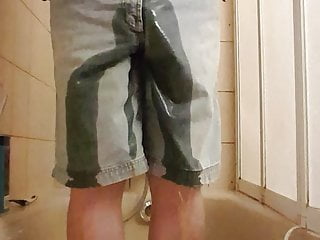 wetting jeans - getting horny by wetting