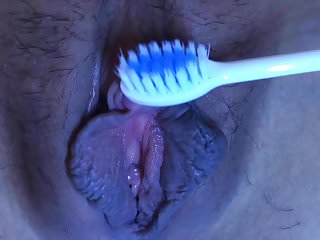Japanese amateur close up with teeth brush 1.