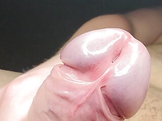 Stroking and playing with my cock up close 