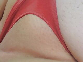 My friends red wet panties