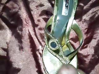 Cumshot gold sandal