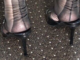 nylon feet in mules 1