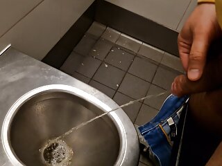 Peeing in a restroom on highway in Germany