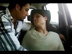 Indian couple in car gets naughty