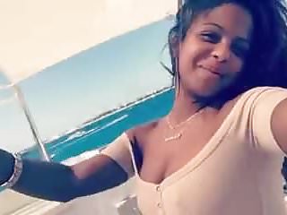Christina Milian sexy selfie on boat