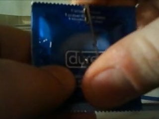 Condom with many holes
