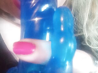 Trying to make my plastic cock cum