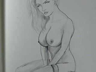 Nude Step Mom&#039;s Boobs Drawing Pencil Art