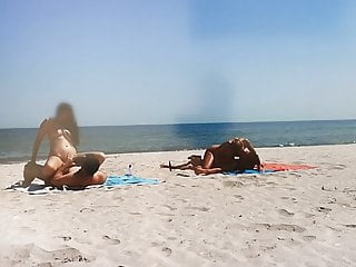 couple fucks on the beach and cumshot