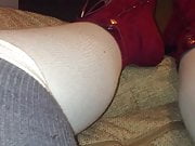 Sissy with glasses and pantyhose wool and stockings 