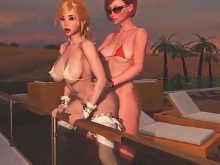 At Sunset Red Shemale Lady Having A Young Tranny Bl...