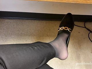 Pantyhose Foot Play in Public 2