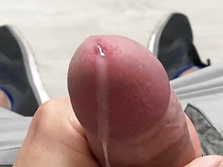 Close up of cock masturbating and cum