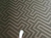 Cumming all over the floor of a hotel