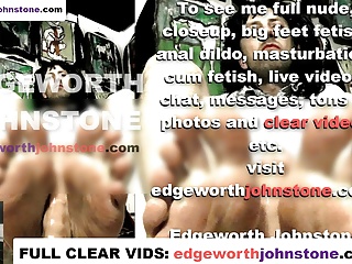 EDGEWORTH JOHNSTONE &ndash; tv, oiled dildo footjob, CENSORED, femboy, crossdresser, footjob with big feet, DILF, black wig