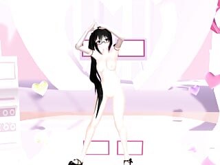 Hentai, Black Hair, 3d Animation, Striptease