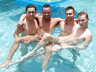 College Boys Having Fun In The Pool Then Fucking