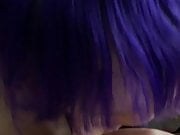 More purple haired tranny sucking cock 