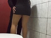 Brunette With hot body Fucked in restroom