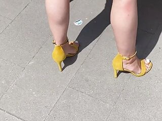 Four loads of cum in girlfriends high heel sandals - on feet