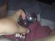 Orgasm with a glass Dildo
