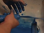 Cum out real blue semen 