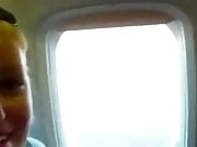 blonde blowjob in an ariplane