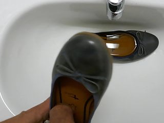 Fucking and cumming in co-workers shoe (ballet flats)