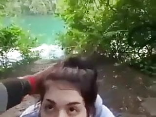 White girl sucking bbc in national forest 