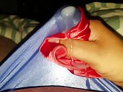 Blue satin panty cum