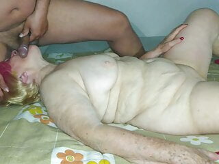  video: Granny Angela sucks cock. with orgasm included.