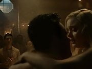 Bella Heathcote rides cock in while people watch