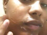 Ebony Uses Cum As Facial Moisturizer