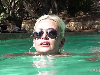 Pool, X DVD Collectors Club, Close up, Big Boobs Handjob