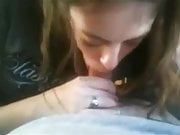 Gently curious girl doing blowjob