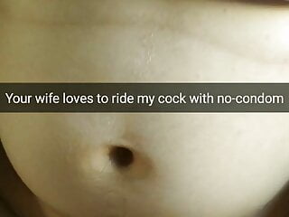  video: Your wife loves riding my cock with no-condom until creampie!