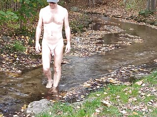 Naked through the creek