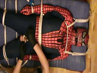 Slave as spiderman gets a massage...