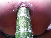 cucumber solo dildo anal play