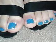 Blue toes in heels