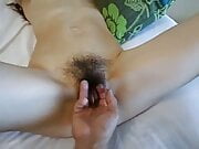 hairy wet pussy - finger inserted