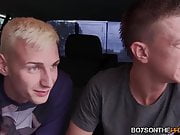 Cute twink Scott West ass ravaged in van by his gay friends