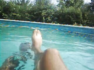 pantyhose in swimming pool