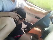 Car head, blowjob, wife sucking husband while driving part 2