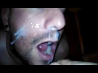close up gay cum in mouth comp
