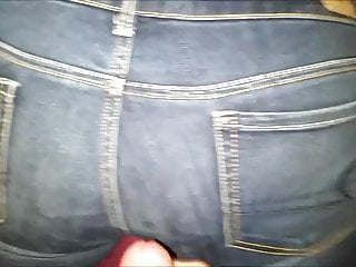 Cum covered ass in AE jeans