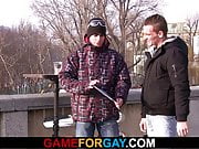 Homo picks up him from the street for gay play