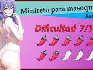 Spanish Quick masturbation challenge for submissive masochists. Can you overcome it?