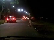 Nikki Ladyboys running away from a Car