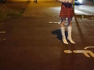 Bella the street whore at night looking for cock
